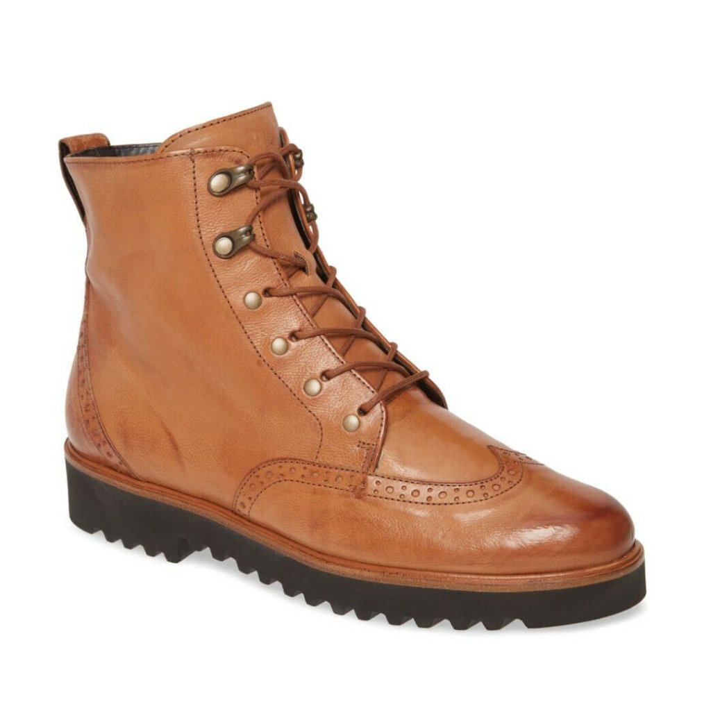$450 Paul Green Beau Boot Combat Hiker Wingtip Vibram Cuoio 11.5 (Se15)